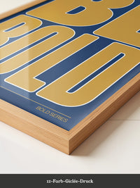 Goldene Schrift Blau