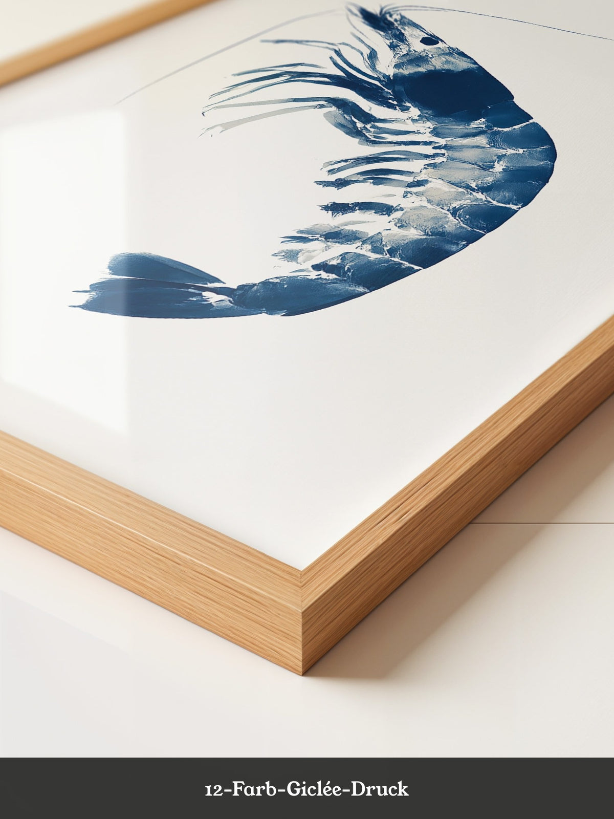 Blaue Garnele minimalistisch