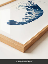 Blaue Garnele minimalistisch