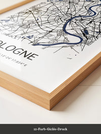 Köln Stadtplan Blau Linien