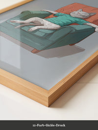 Entspannte Katze Sesselgrafik