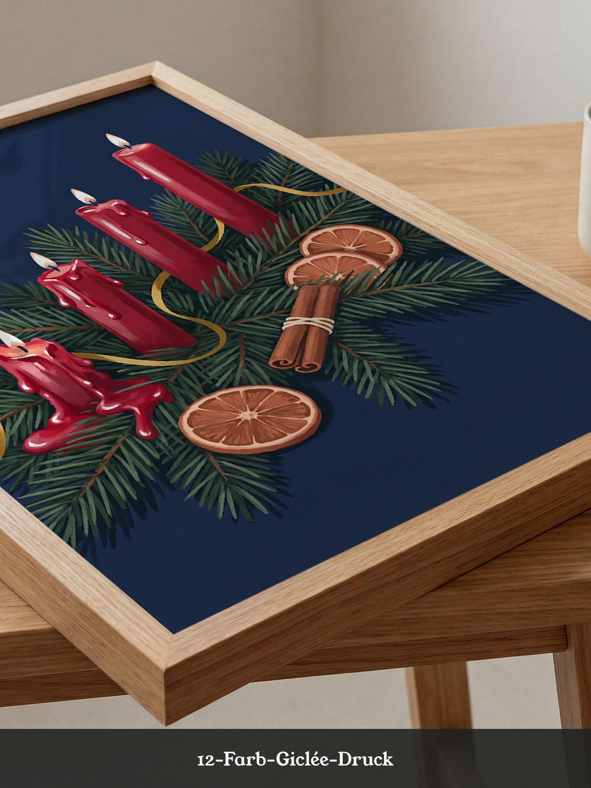 Rote Kerzen Tannenzweige Illustration