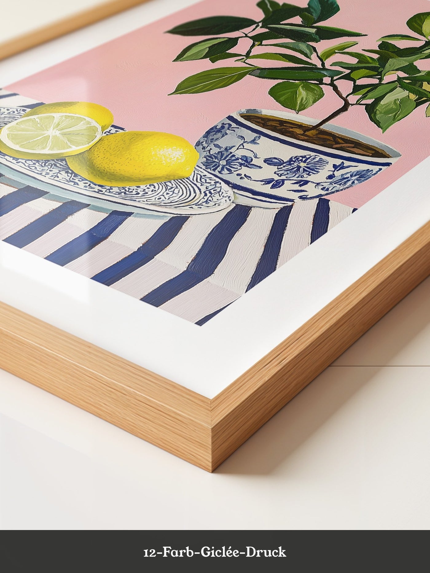 Zitronenpflanze Pastellhintergrund