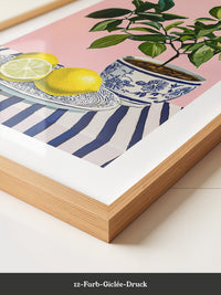 Zitronenpflanze Pastellhintergrund