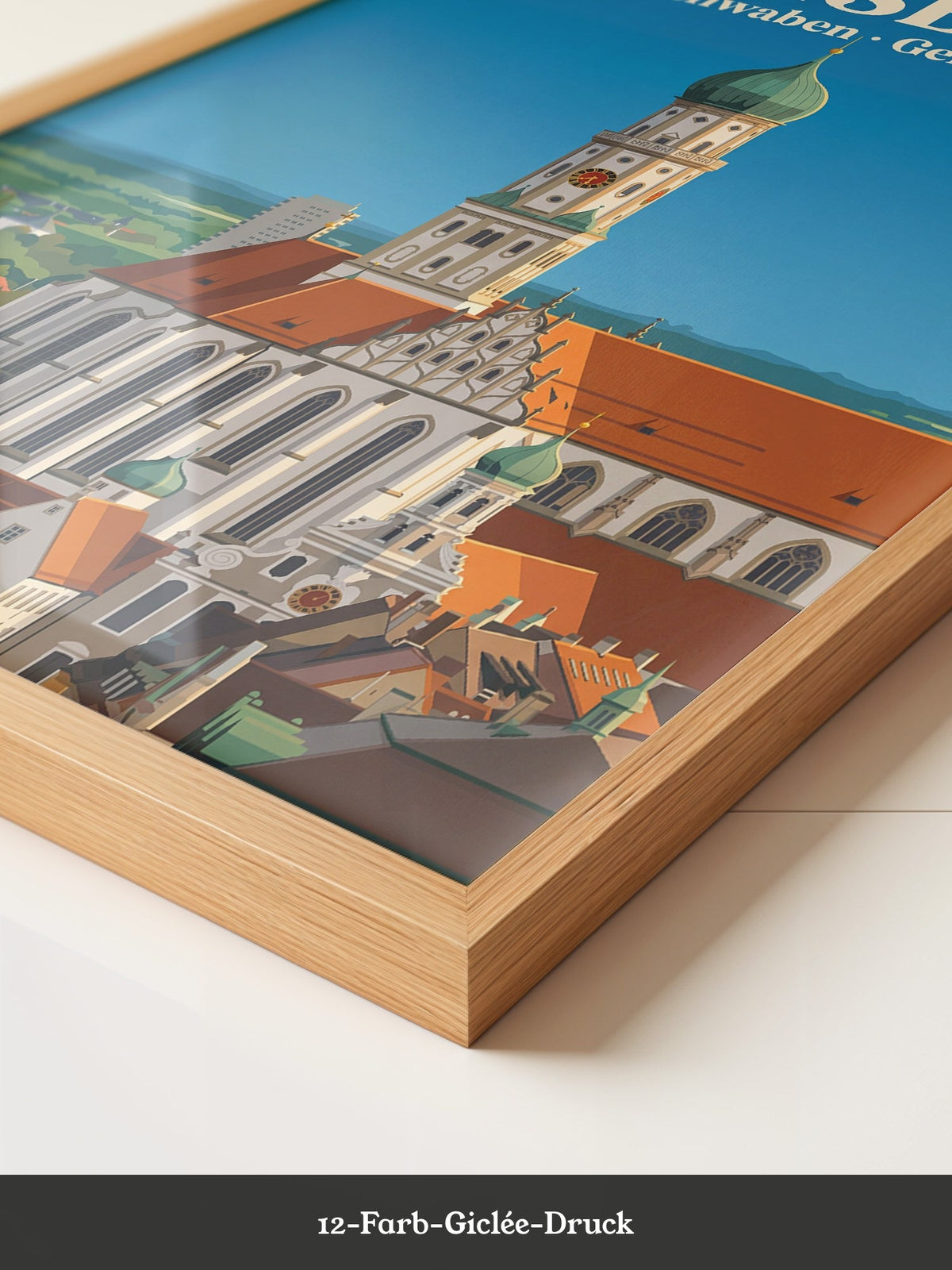 Augsburg Skyline Retro-Illustration