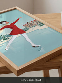 Eislauf Retro Illustration