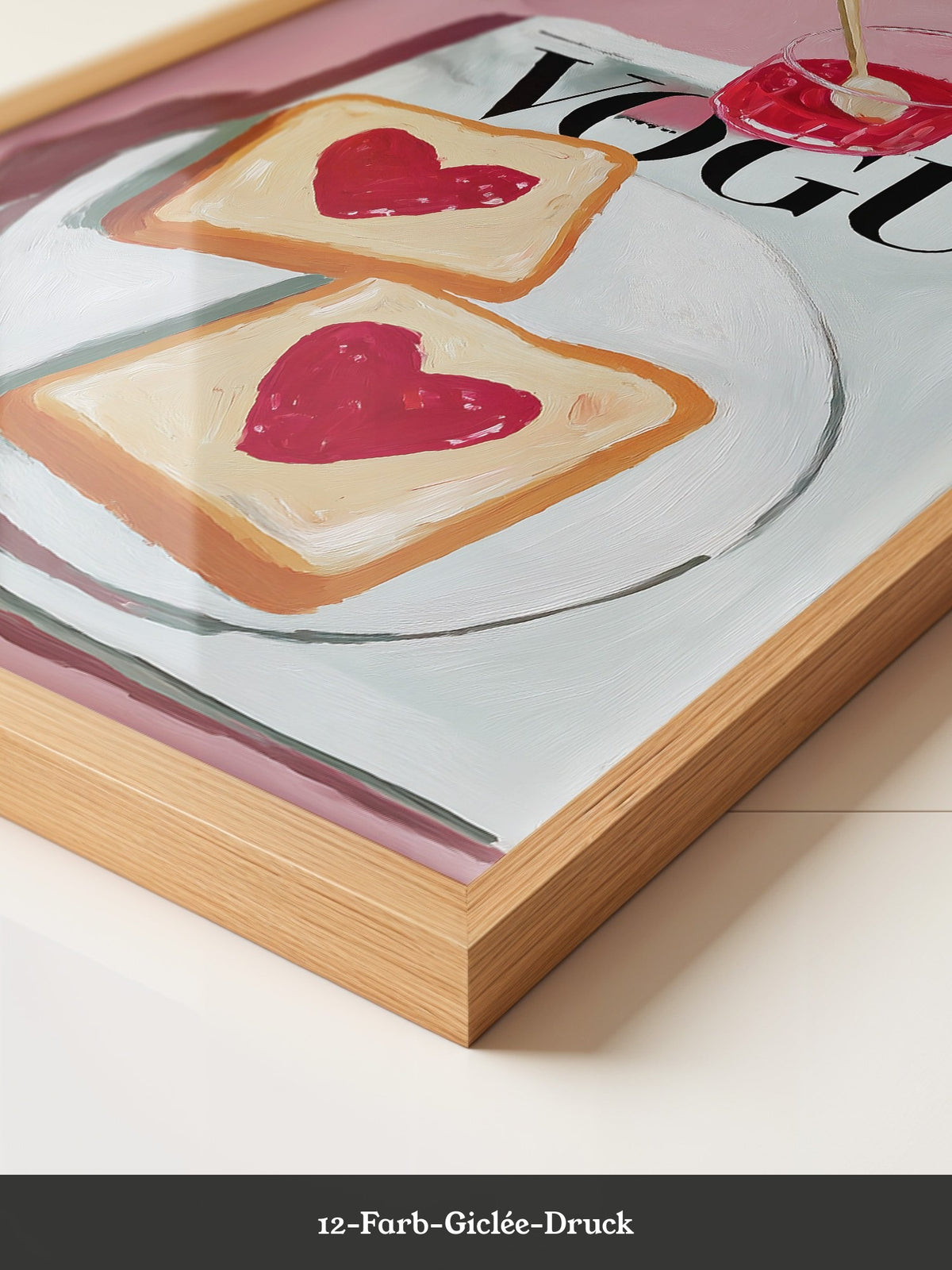 Herztoast mit Marmelade Retro Look