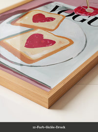 Herztoast mit Marmelade Retro Look