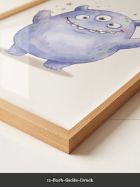Lila Monster Augen Cartoon