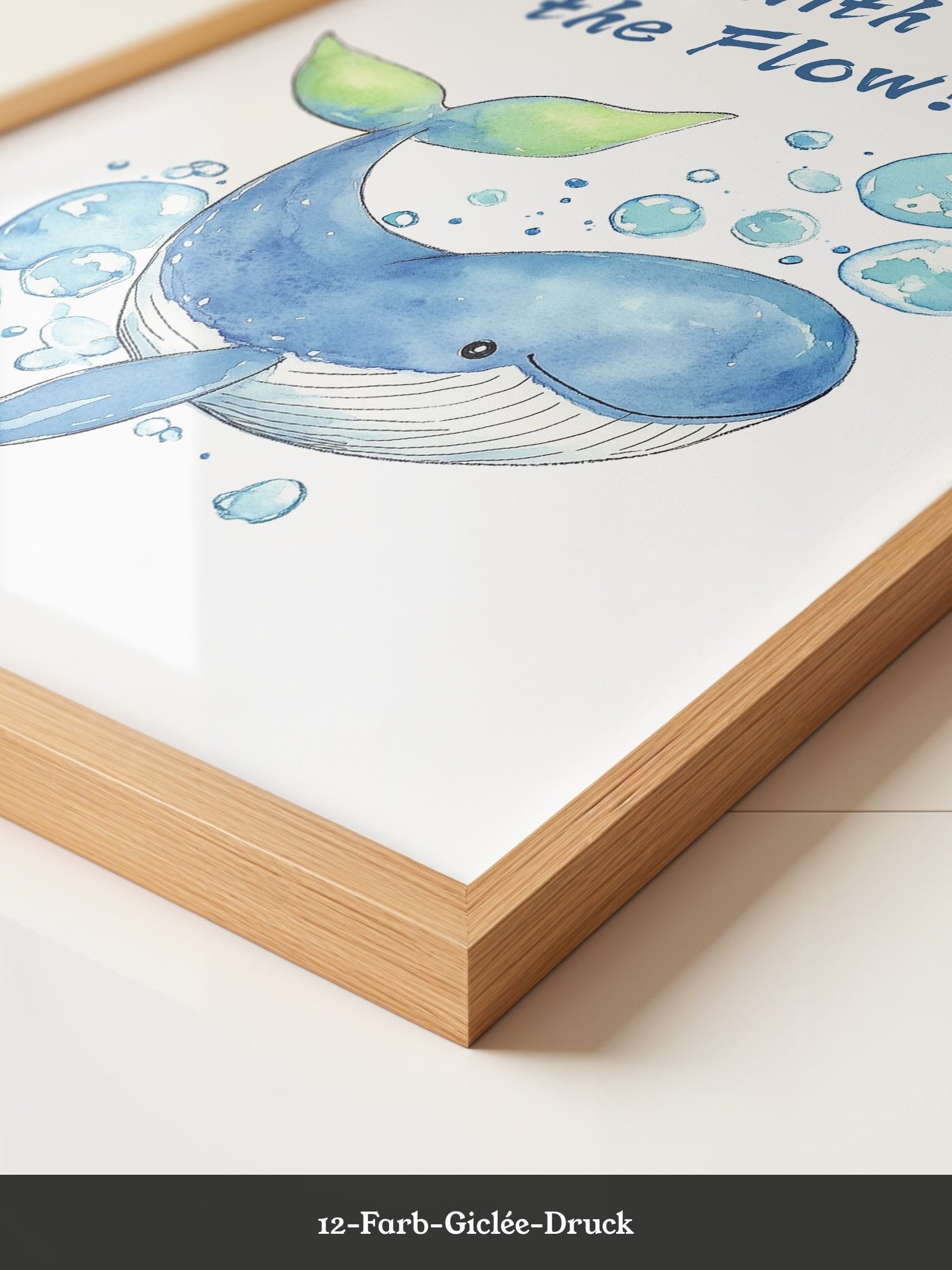 Wal Aquarell mit Luftblasen