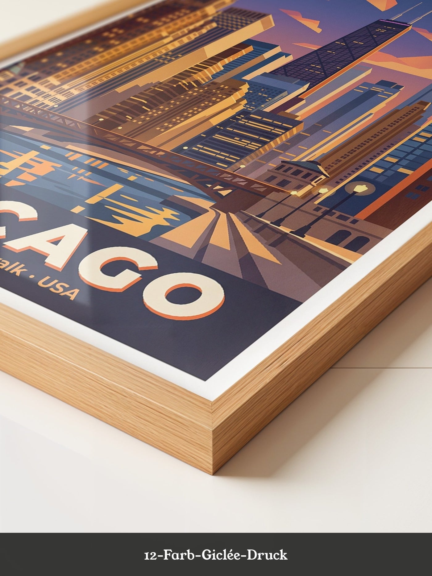 Chicago Skyline Retro Stil