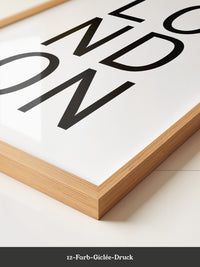 LONDON Schrift vertikal schwarz