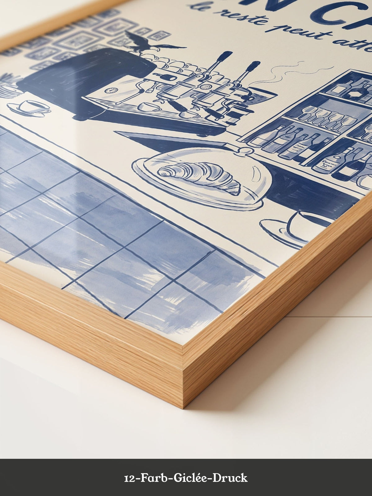 Café Barista Illustration Blau