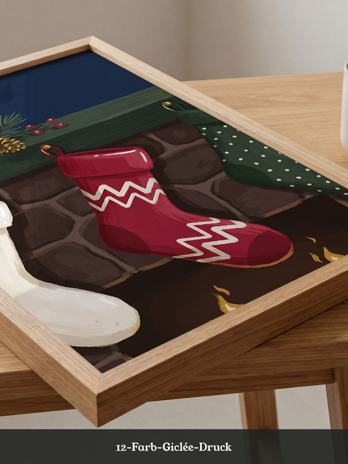 Weihnachtsstrumpf Kamin Illustration