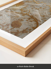 Vögel Relief Gold Weiß