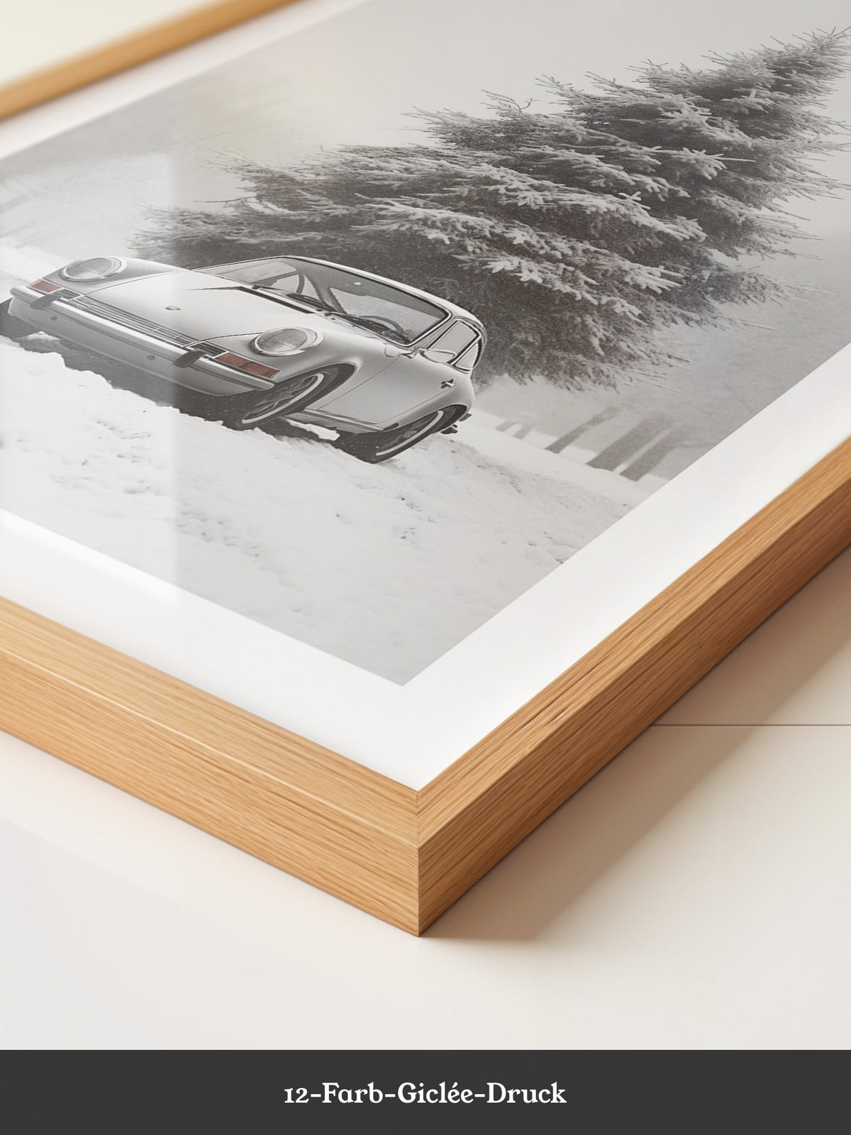 Porsche Schnee Tannenbaum Vintage