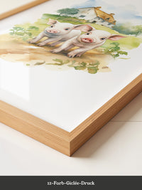 Ferkel Bauernhof Aquarell