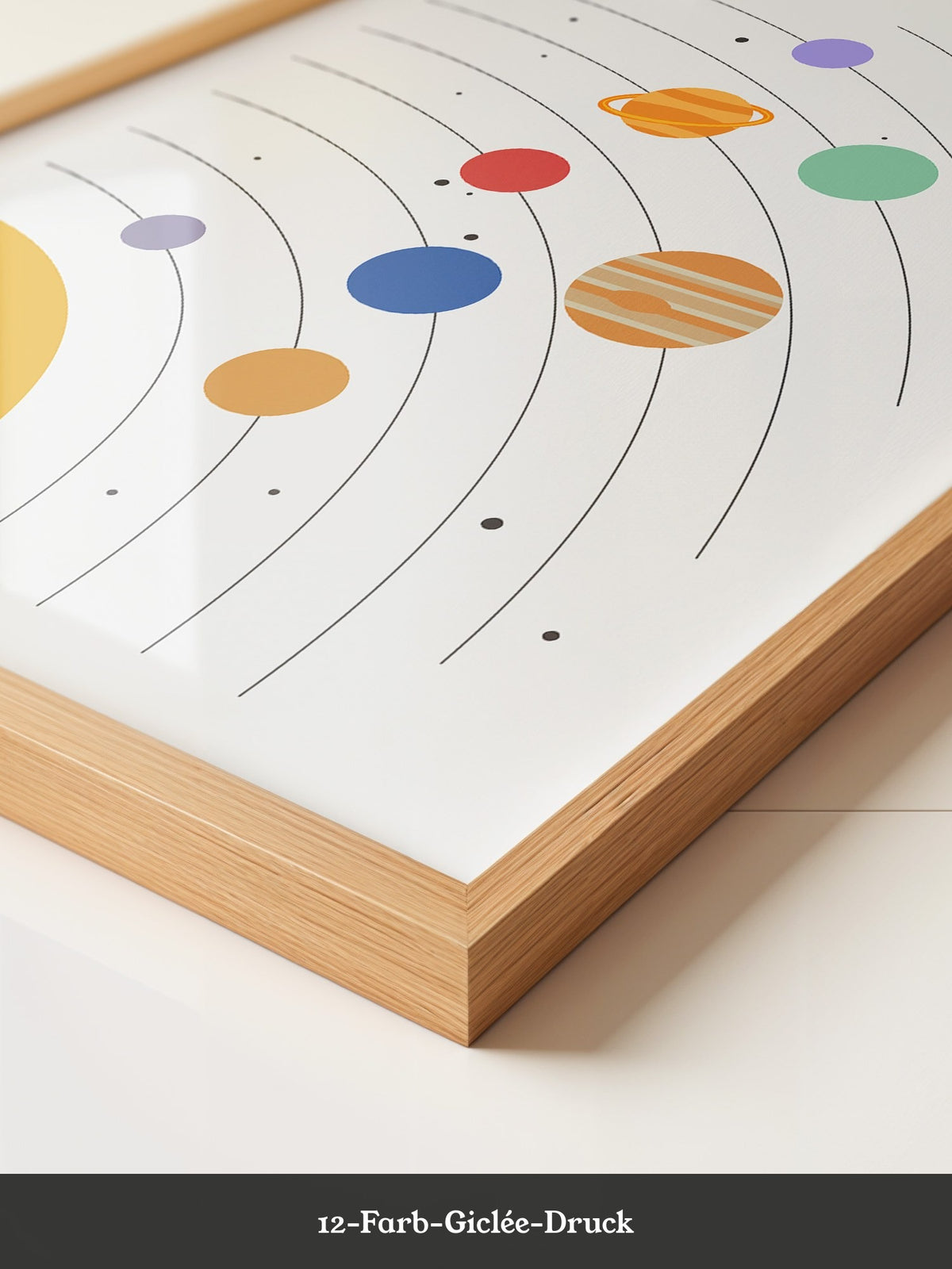 Planetenbahnen bunt minimalistisch