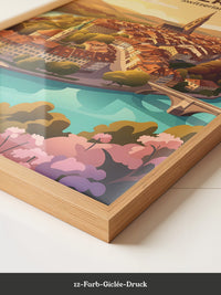Bern Altstadt Sonnenaufgang Illustration