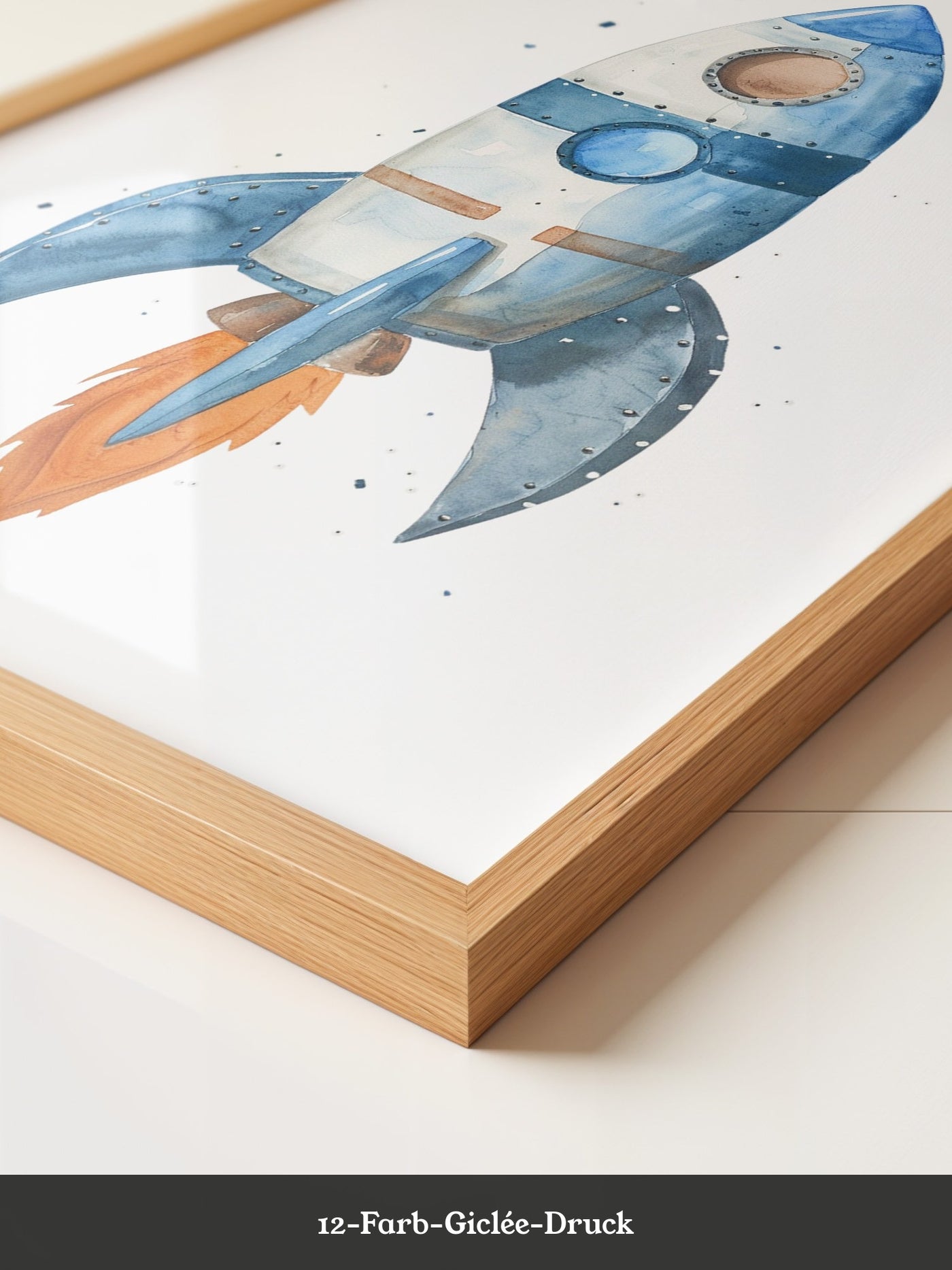 Rakete Aquarell himmelblau