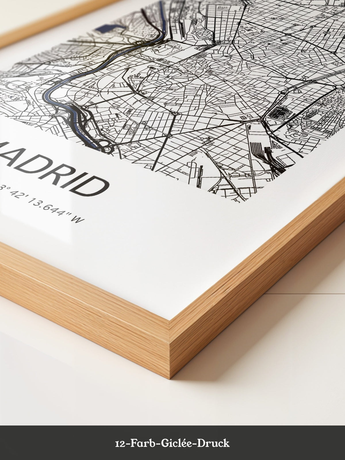 Stadtkarte Madrid – Schwarz auf Weiß