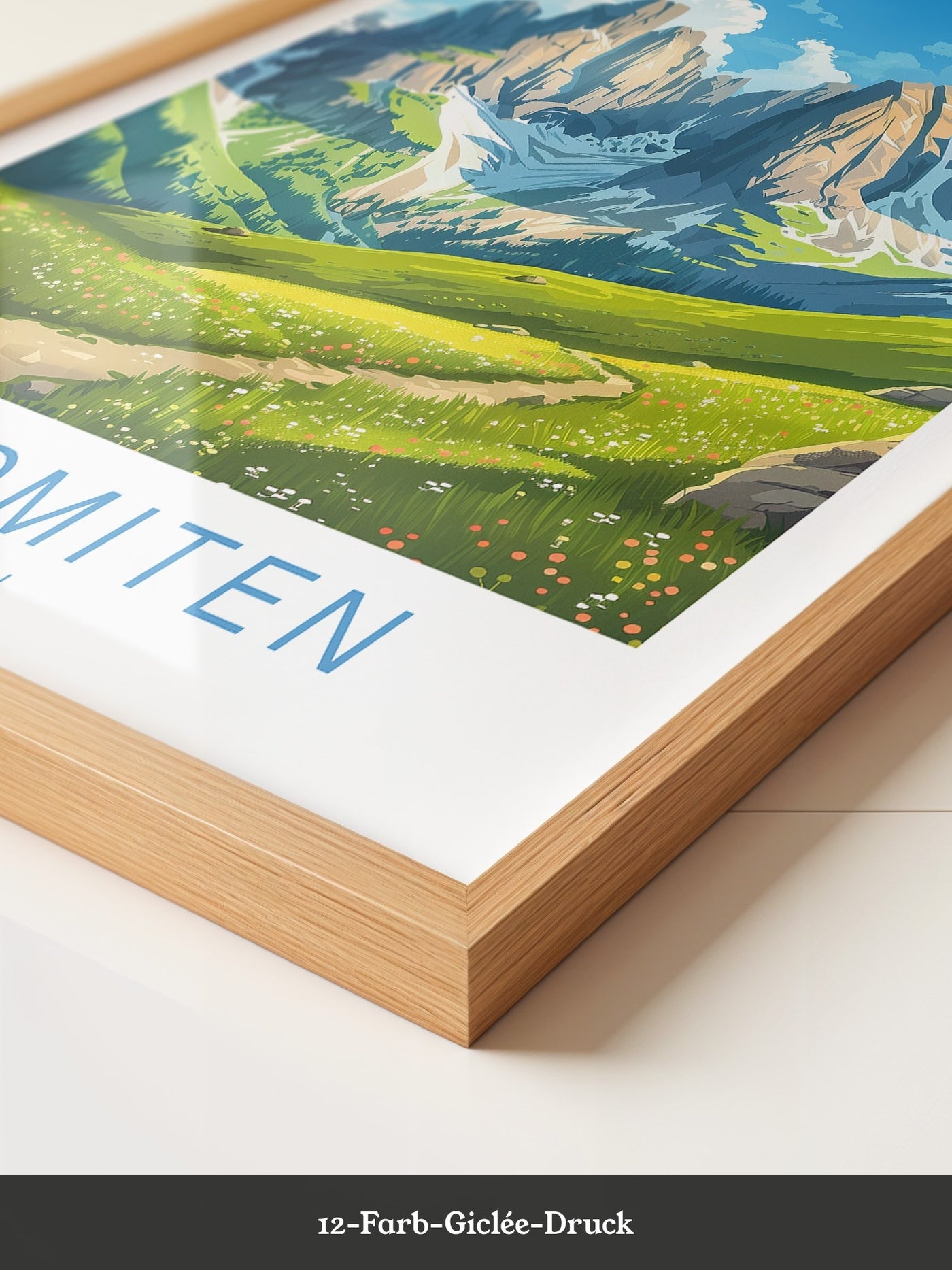 Dolomitengipfel Frühlingswiese Kunst