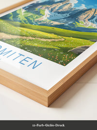 Dolomitengipfel Frühlingswiese Kunst