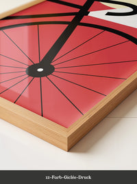 Fahrrad Grafik rot minimalistisch