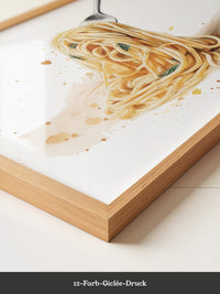 Spaghetti Gabel Aquarell