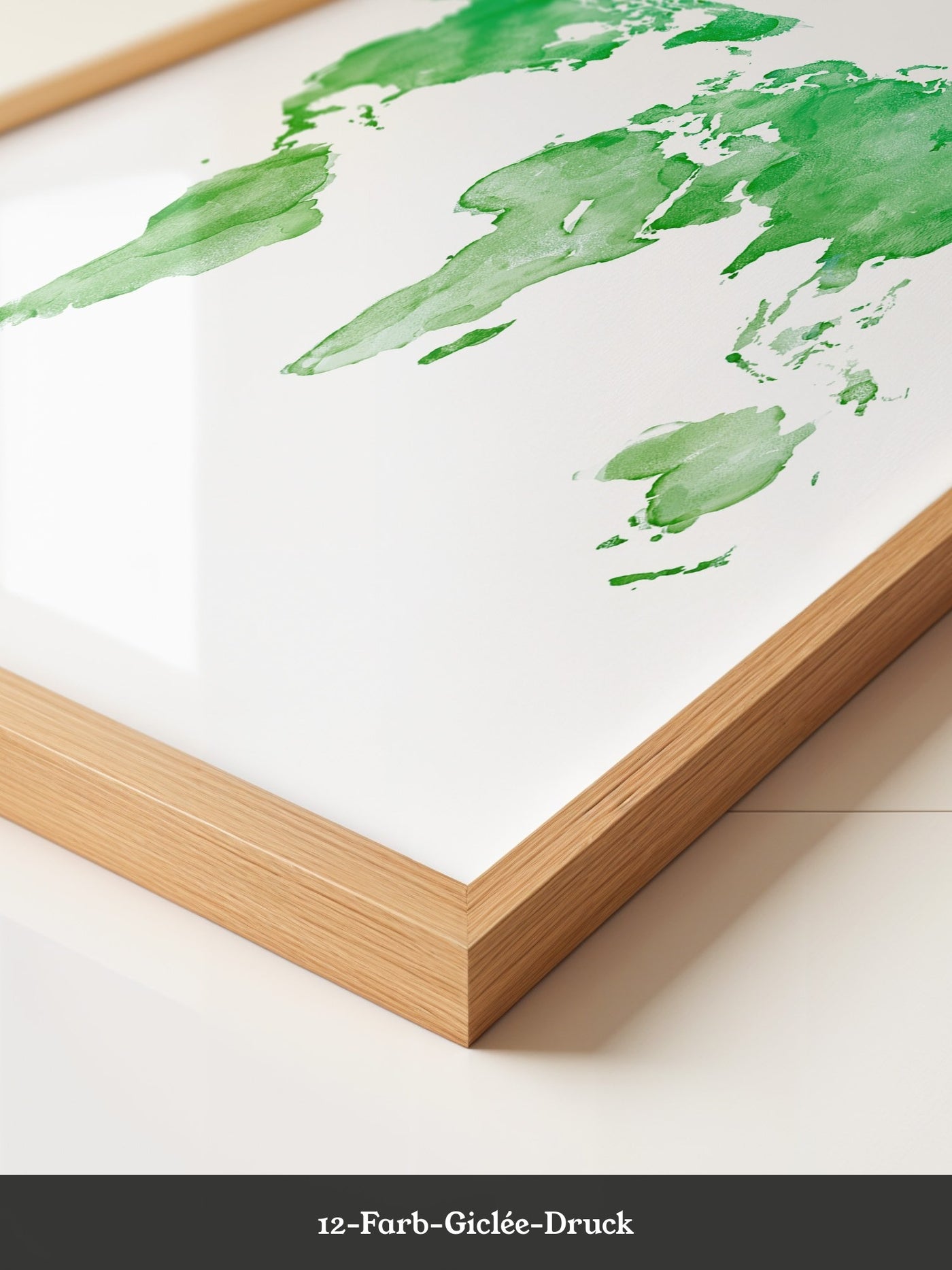 Weltkarte Aquarell grün