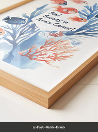 Bunte Fische Aquarell Korallen