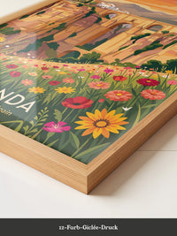 Ronda Brücke Blumen Panorama