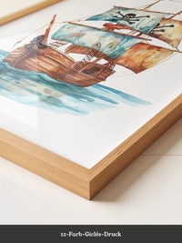 Piratenschiff Aquarell Segel