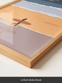 Surfer Strand Illustration Blau