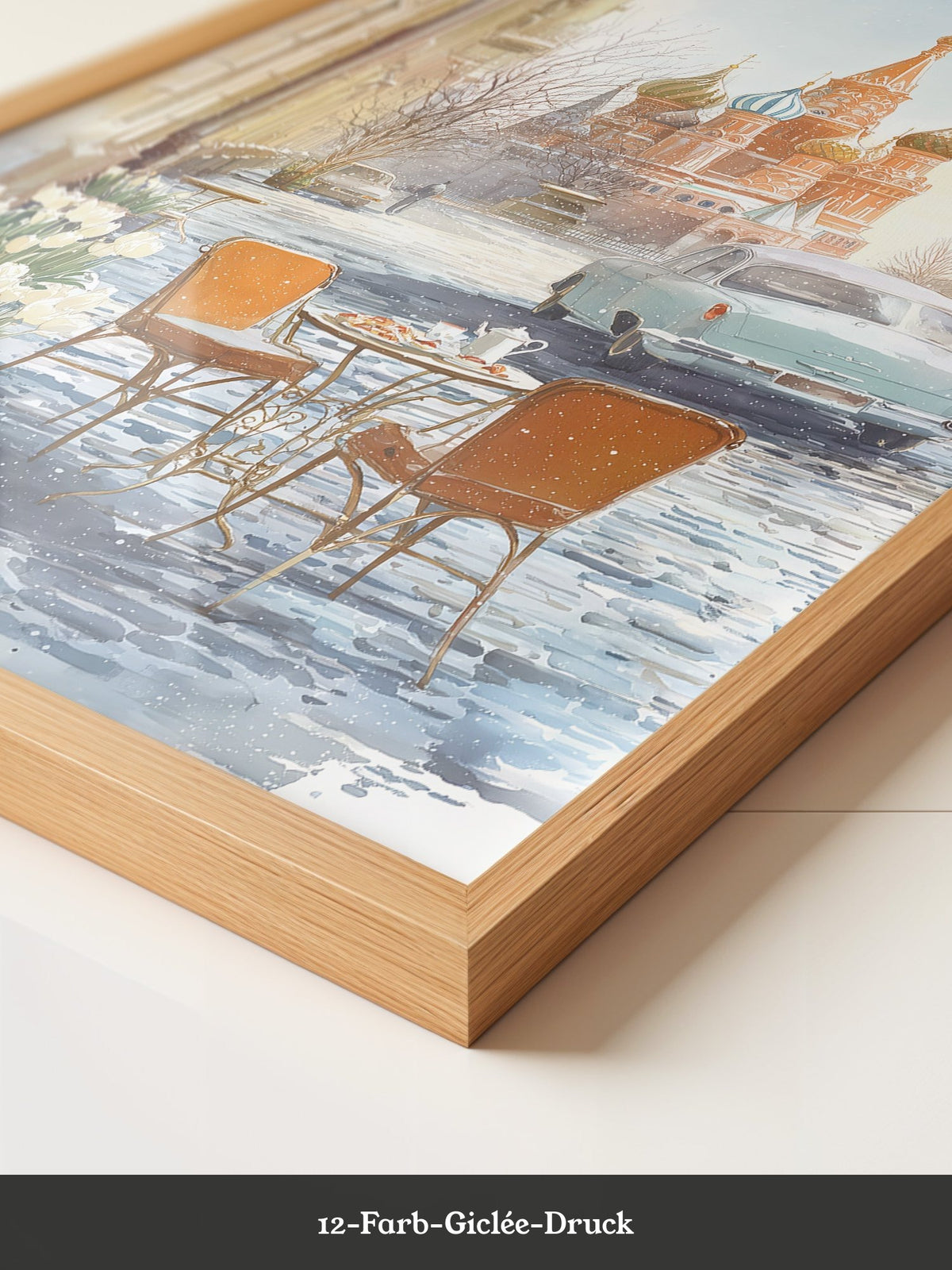 Kreml Winter Café Aquarell