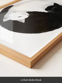 Katzen Yin Yang Schwarz Weiß