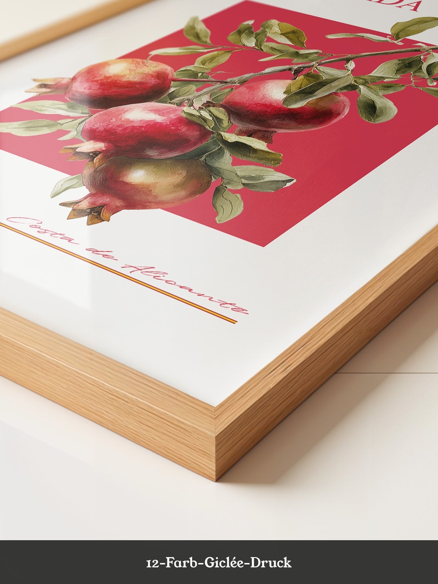 Granatapfel Zweig Rot Hintergrund