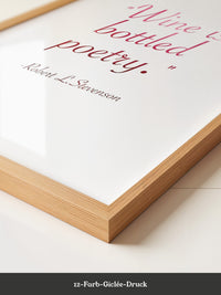 Wein Zitat Rote Schrift