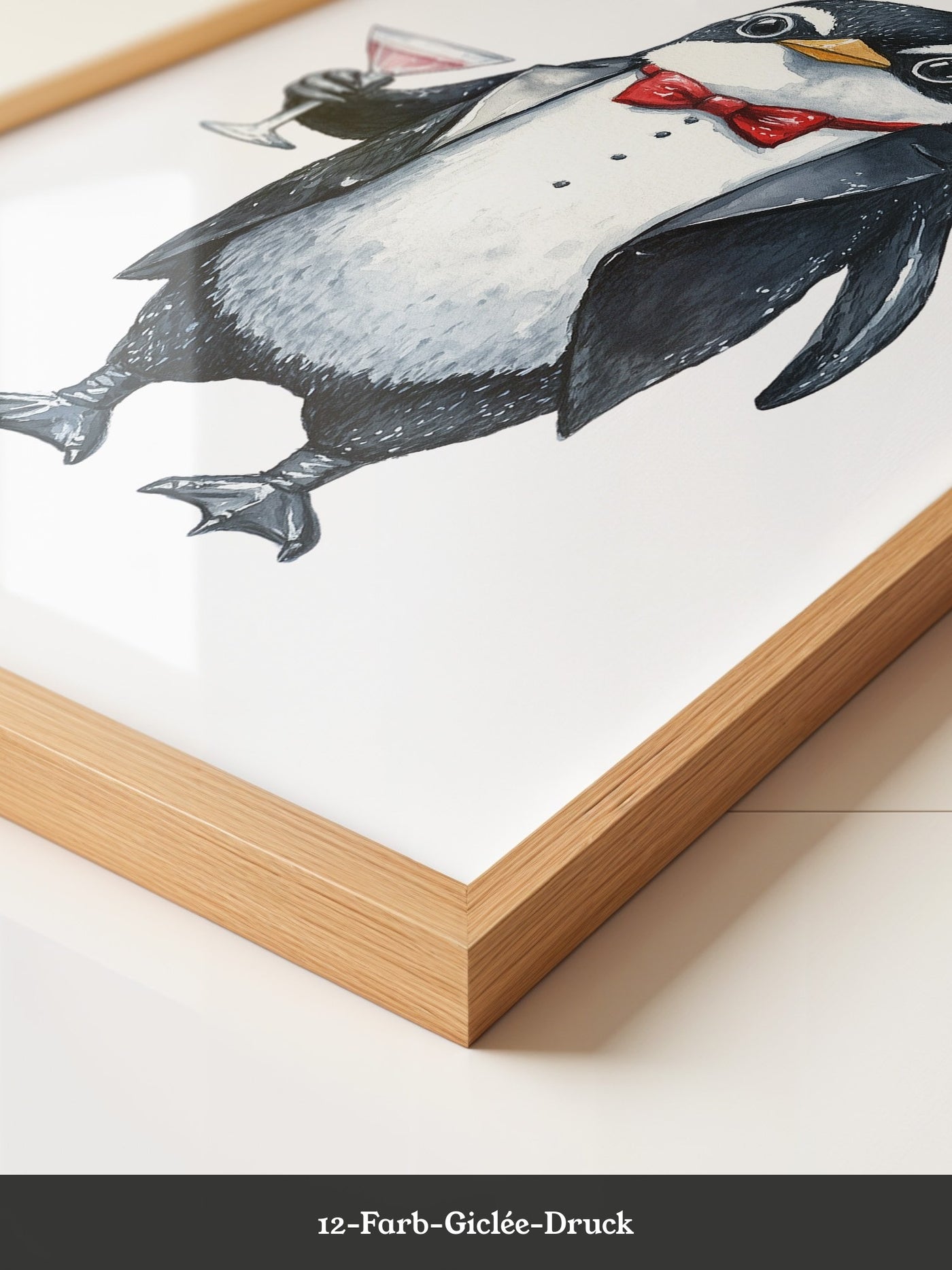 Pinguin Gentleman Aquarell