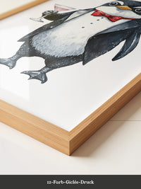 Pinguin Gentleman Aquarell