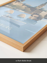 Hamburg Skyline Pastell Illustration
