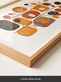 Abstrakte Blumen Braun Orange