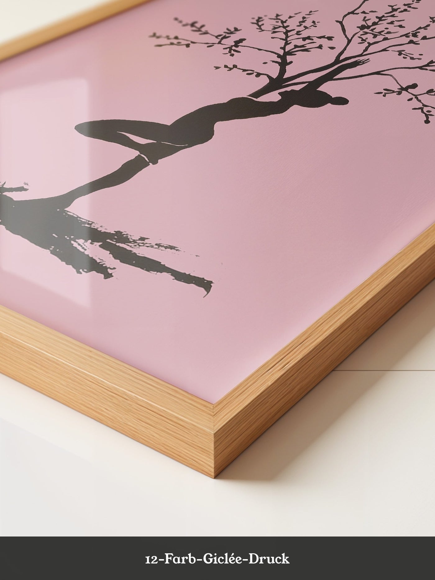 Yoga Baum Silhouette Rosa