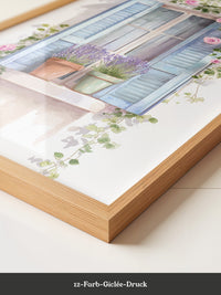 Fensterladen Rosen Aquarell