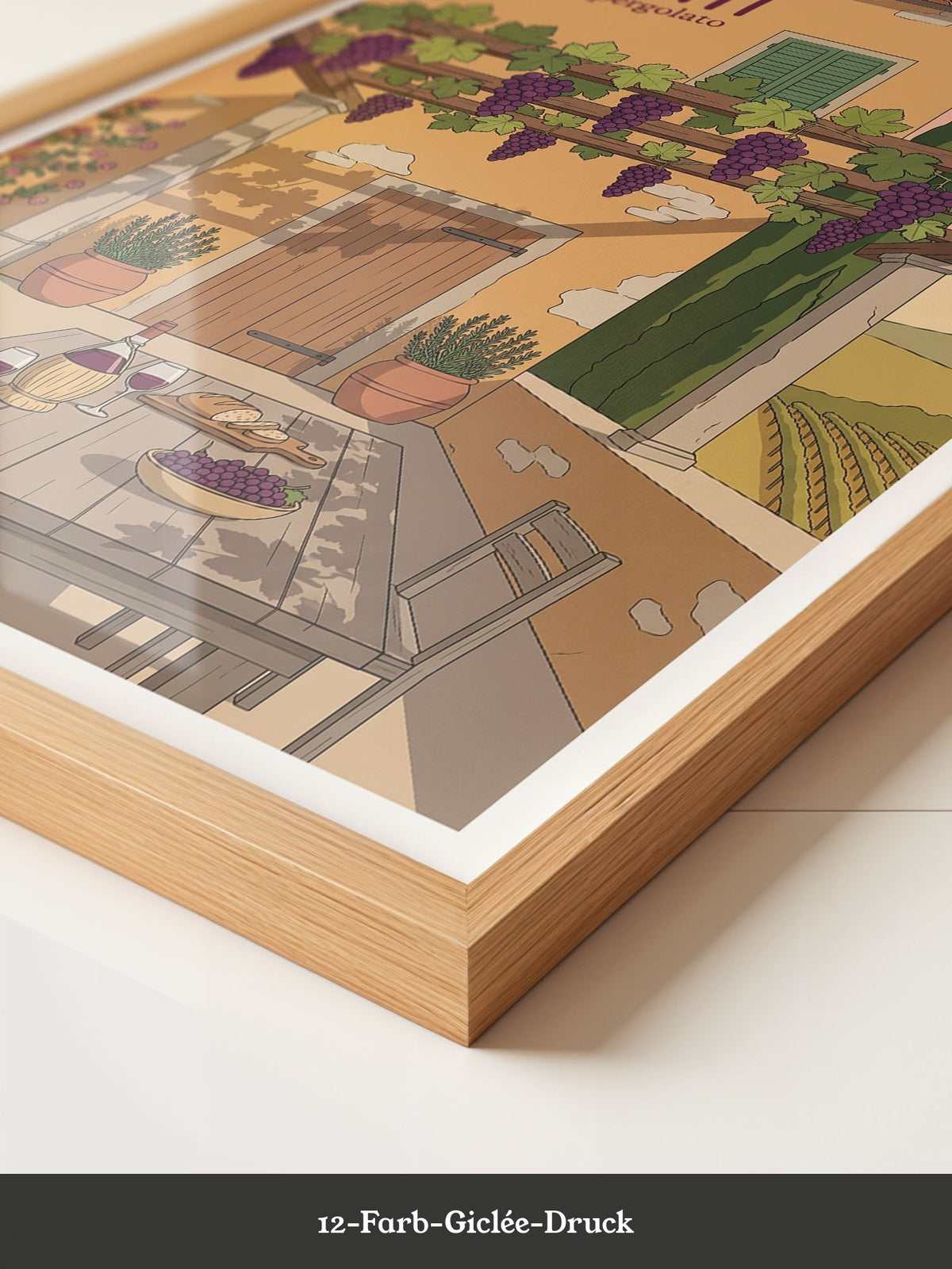 Chianti Pergola Wein Illustration
