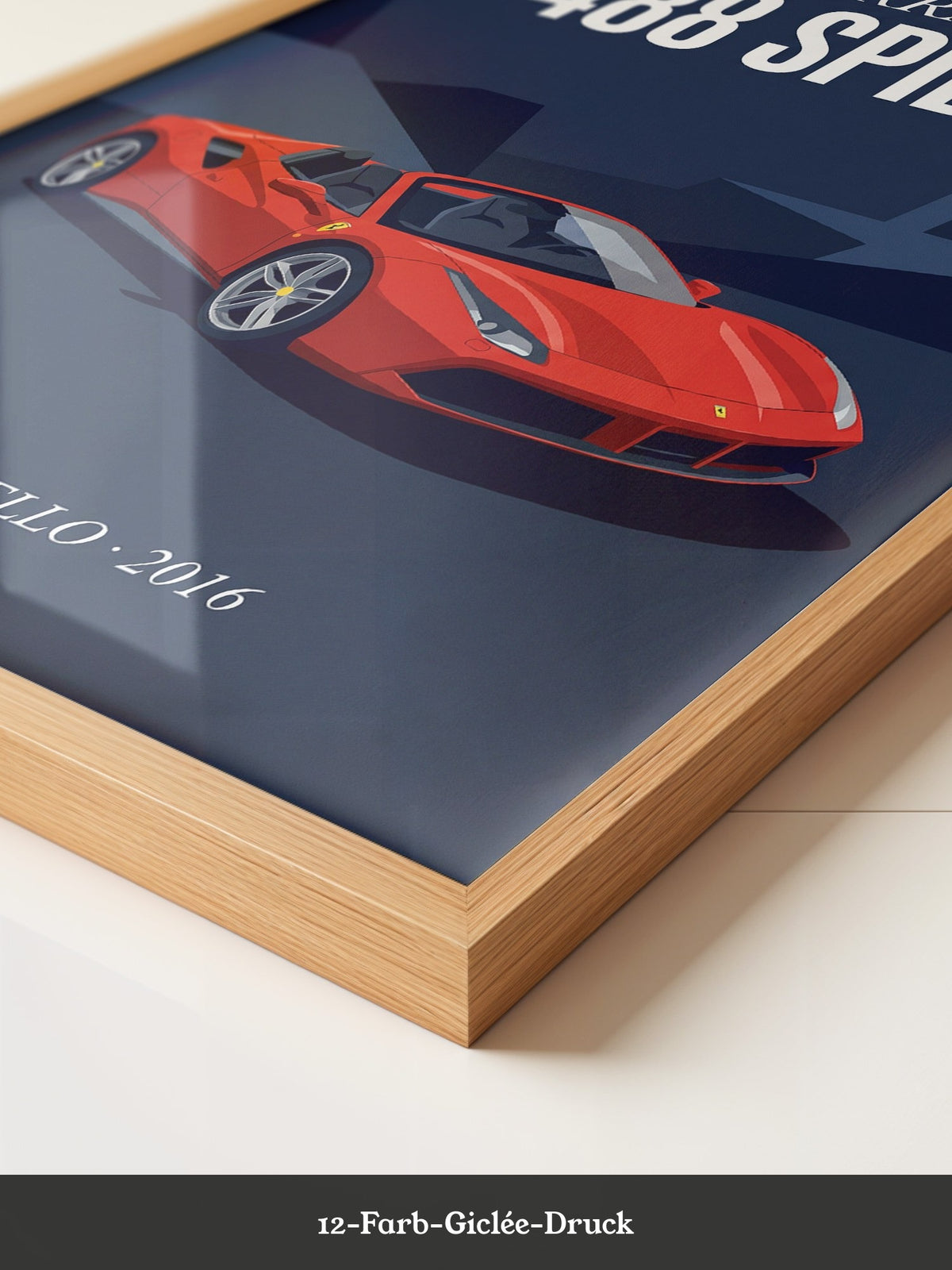 Ferrari Cabrio Rot Retro Stil