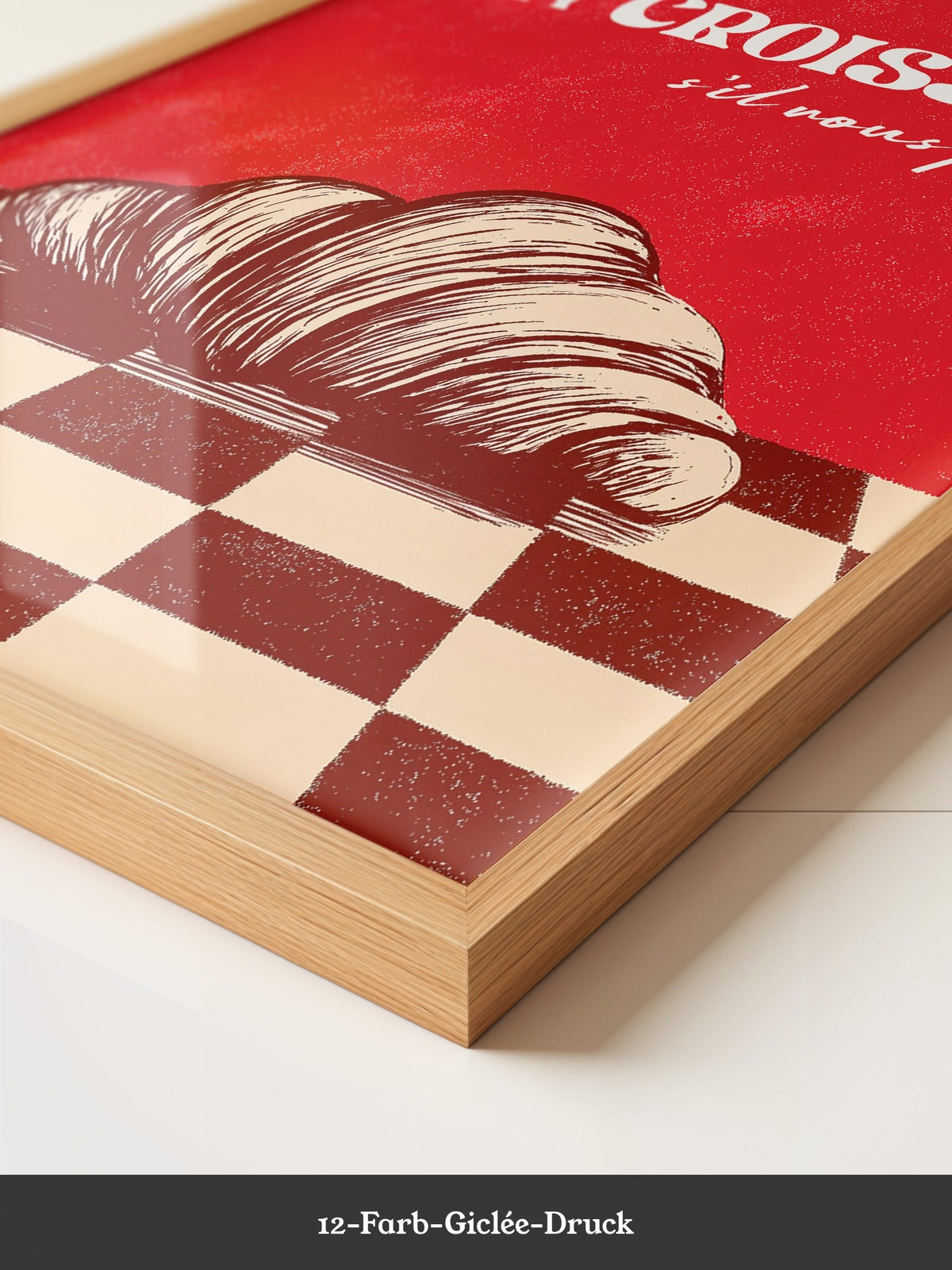Croissant Vintage Grafik Stil