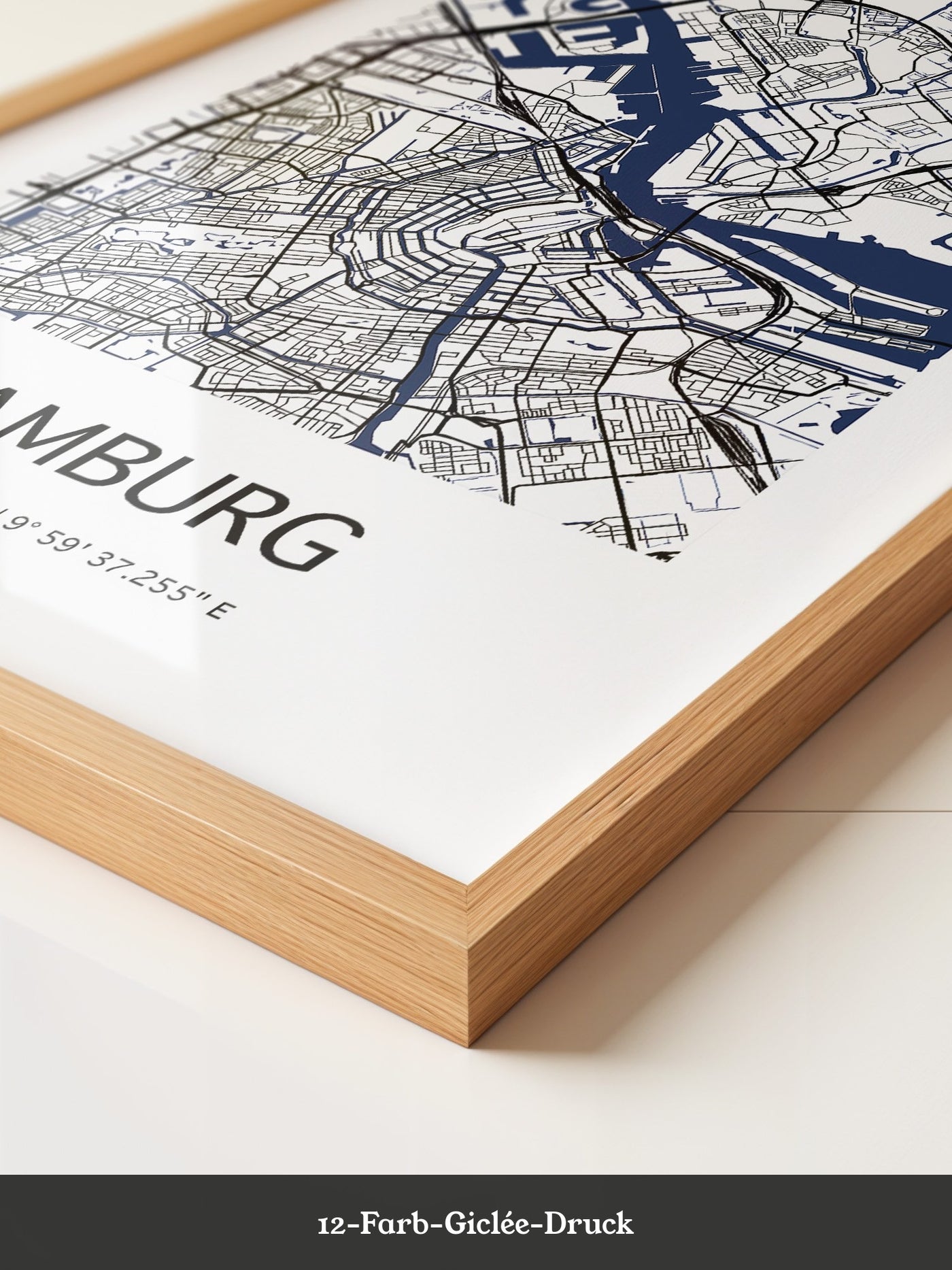 Hamburg Stadtplan minimalistisch