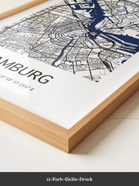 Hamburg Stadtplan minimalistisch