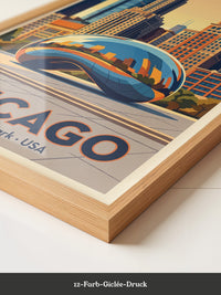 Millennium Park Chicago Retro